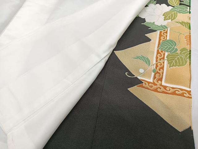 平和屋着物■豪華黒留袖　駒刺繍　御所車吉祥花文　金彩　正絹　逸品　CABM2179xe