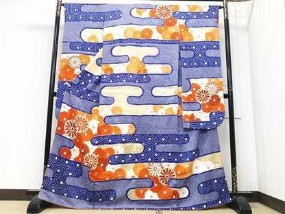平和屋着物■豪華振袖　絞り　エ霞舞菊文　金彩　正絹　逸品　CABM2182xe