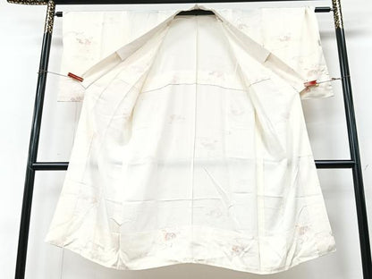 平和屋着物■長襦袢　無双仕立て　作家物　手描き　流水鴛鴦文　おだに武士　銀彩　正絹　逸品　CABM2188xe
