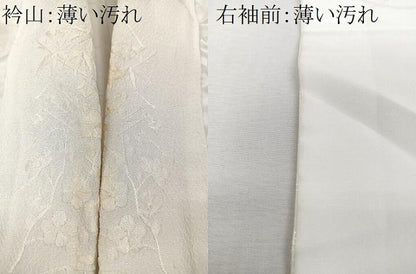 平和屋着物■長襦袢　無双仕立て　芝草菊地紋　半衿刺繍　正絹　逸品　CABM2192xe