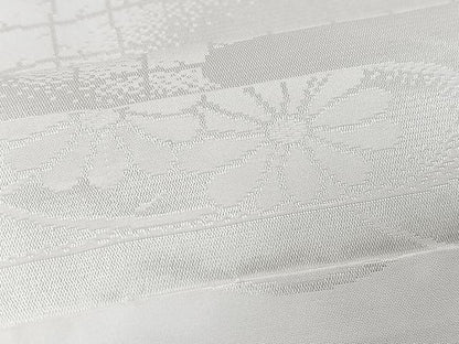 平和屋着物■長襦袢　無双仕立て　芝草菊地紋　半衿刺繍　正絹　逸品　CABM2192xe