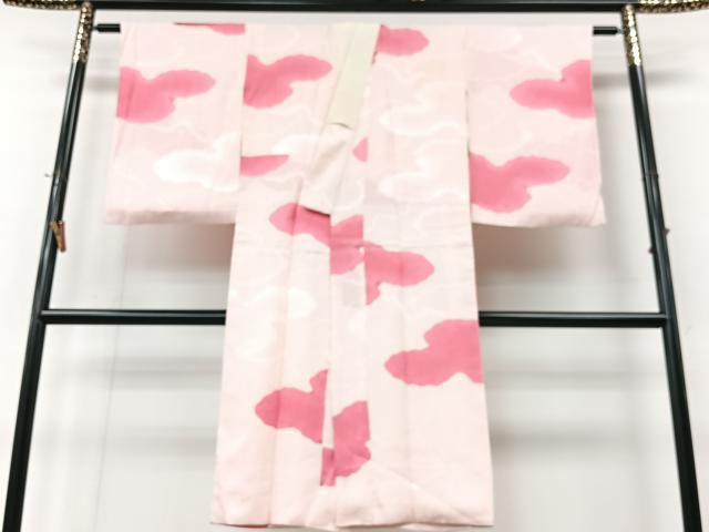 平和屋着物■長襦袢　袷　雲取り地紋　正絹　逸品　CABM2193xe