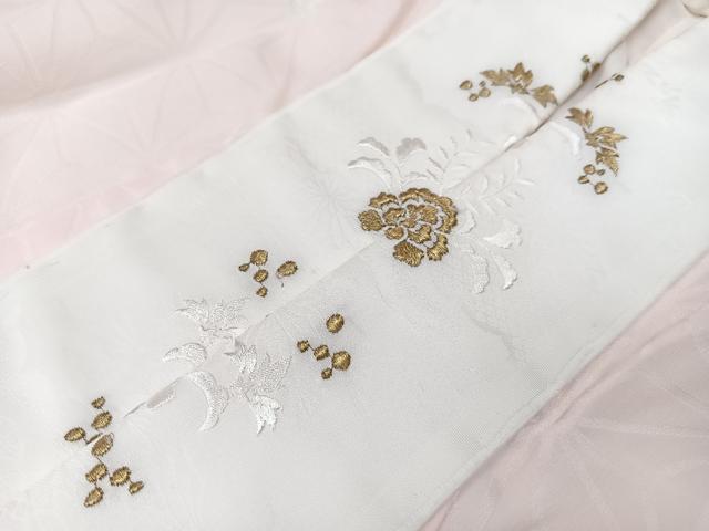 平和屋着物■長襦袢　袷　麻の葉地紋　暈し染め　半衿刺繍　正絹　逸品　CABM2198xe