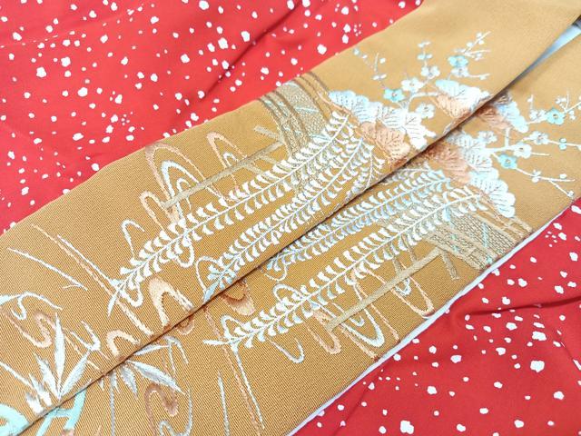 平和屋着物■長襦袢　袷　大小霰　半衿刺繍　正絹　逸品　CABM2199xe
