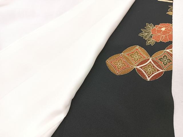 平和屋着物■豪華黒留袖　駒刺繍　飛鶴吉祥花文　金彩　正絹　逸品　CABM2205xe