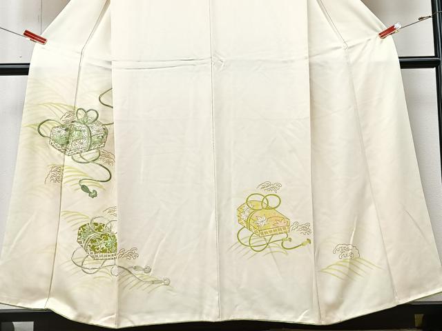 平和屋着物■中国三大刺繍　相良刺繍　訪問着　駒刺繍　文箱花文　金彩　正絹　逸品　CABM2206xe