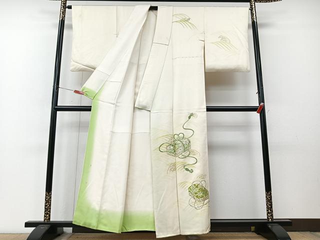 平和屋着物■中国三大刺繍　相良刺繍　訪問着　駒刺繍　文箱花文　金彩　正絹　逸品　CABM2206xe