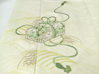 平和屋着物■中国三大刺繍　相良刺繍　訪問着　駒刺繍　文箱花文　金彩　正絹　逸品　CABM2206xe
