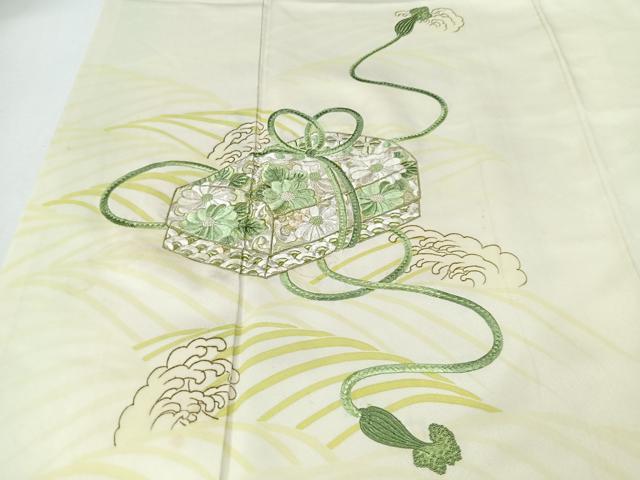 平和屋着物■中国三大刺繍　相良刺繍　訪問着　駒刺繍　文箱花文　金彩　正絹　逸品　CABM2206xe