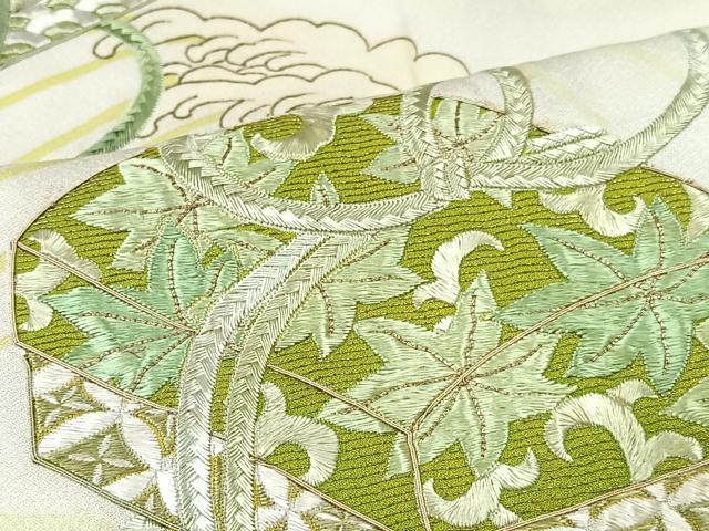 平和屋着物■中国三大刺繍　相良刺繍　訪問着　駒刺繍　文箱花文　金彩　正絹　逸品　CABM2206xe