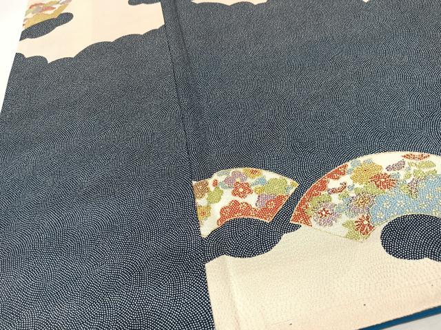 平和屋着物■上質な小紋　地紙花文　金彩　正絹　逸品　未使用　CABM2209xe