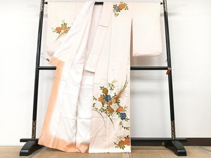 平和屋着物■訪問着　駒刺繍　尾長鳥花文　金銀彩　正絹　逸品　CABM2210xe