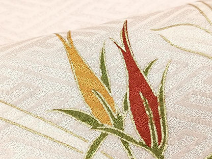 平和屋着物■訪問着　駒刺繍　尾長鳥花文　金銀彩　正絹　逸品　CABM2210xe