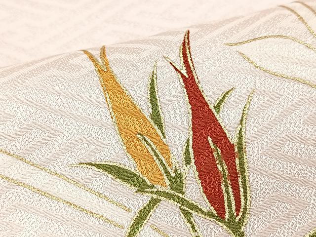 平和屋着物■訪問着　駒刺繍　尾長鳥花文　金銀彩　正絹　逸品　CABM2210xe