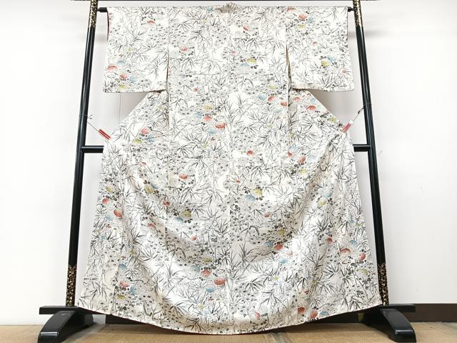平和屋着物■上質な小紋　草花文　正絹　逸品　CABM2213xe