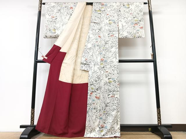 平和屋着物■上質な小紋　草花文　正絹　逸品　CABM2213xe