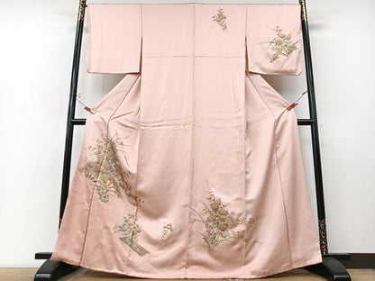 平和屋着物■訪問着　片輪車草花文　金彩　正絹　逸品　CABM2214xe