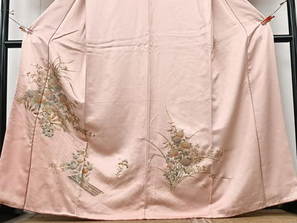 平和屋着物■訪問着　片輪車草花文　金彩　正絹　逸品　CABM2214xe
