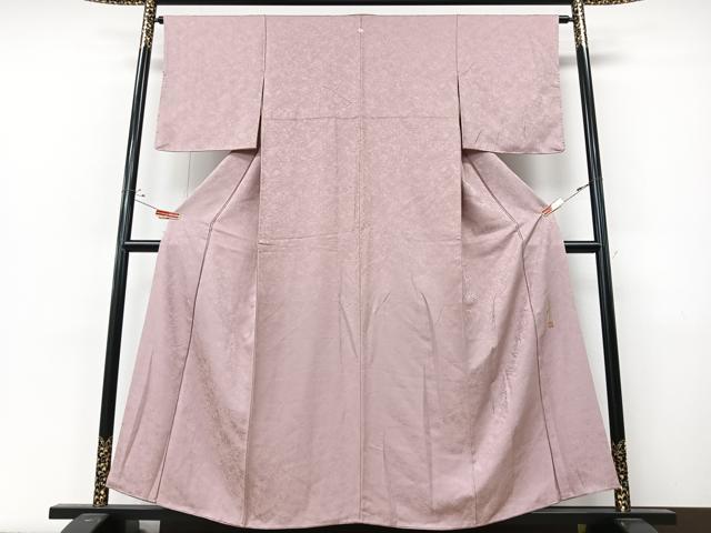 平和屋着物■上質な色無地　作家物　霞地紋　珊瑚色　正絹　逸品　CABM2215xe