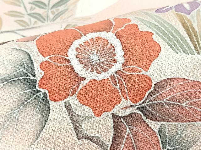 平和屋着物■訪問着　友禅　花鳥文　暈し染め　正絹　逸品　CABM2217xe