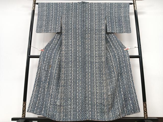 平和屋着物■上質な小紋　花唐草間道　正絹　逸品　CABM2218xe