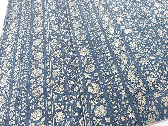 平和屋着物■上質な小紋　花唐草間道　正絹　逸品　CABM2218xe