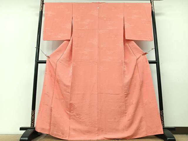平和屋着物■上質な色無地　エ霞花地紋　薄紅色　正絹　逸品　CABM2219xe