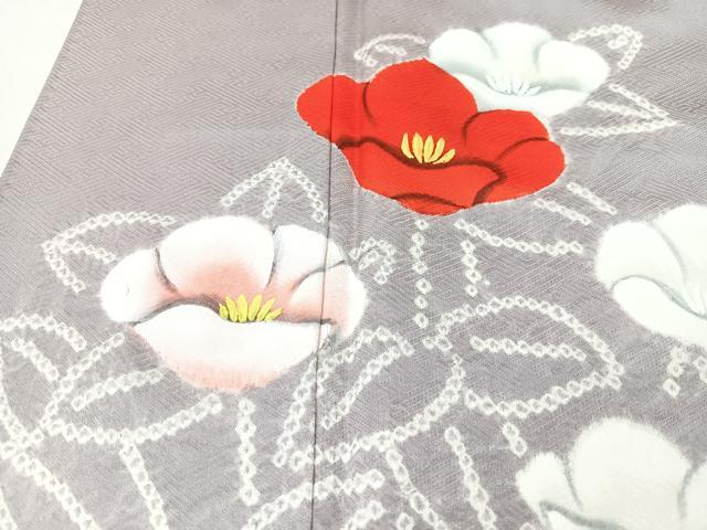 平和屋着物■訪問着　手描き　絞り　草花文　正絹　逸品　CABM2223xe