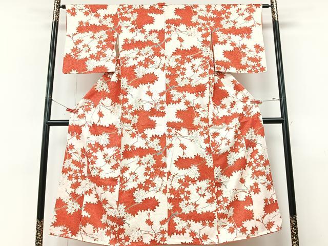 平和屋着物■上質な小紋　舞楓文　金彩　正絹　逸品　CABM2225xe
