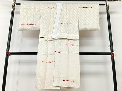 平和屋着物■長襦袢　袷　枝葉地紋　正絹　逸品　CABM2226xe