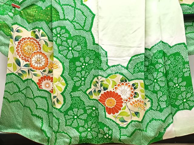平和屋着物■豪華振袖　駒刺繍　絞り　草花文　金銀彩　正絹　逸品　CABM2233xe