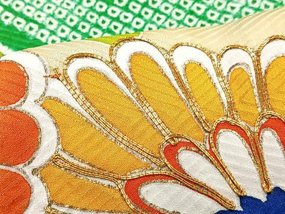 平和屋着物■豪華振袖　駒刺繍　絞り　草花文　金銀彩　正絹　逸品　CABM2233xe