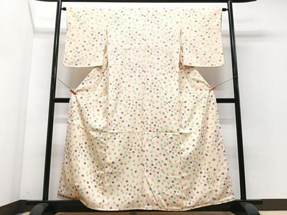 平和屋着物■上質な小紋　花尽くし　正絹　逸品　未使用　CABM2236xe