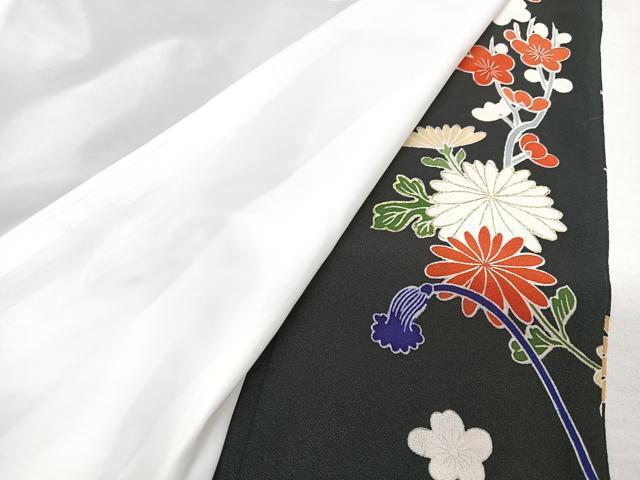 平和屋着物■豪華黒留袖　駒刺繍　花籠文　金銀彩　正絹　逸品　CABM2238xe