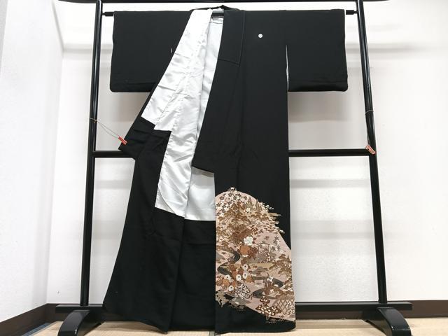 平和屋着物■豪華黒留袖　風景文　金彩　正絹　逸品　CABM2239xe