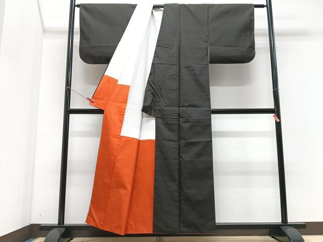 平和屋着物■上質な紬　黒橡色　正絹　逸品　CABM2241xe