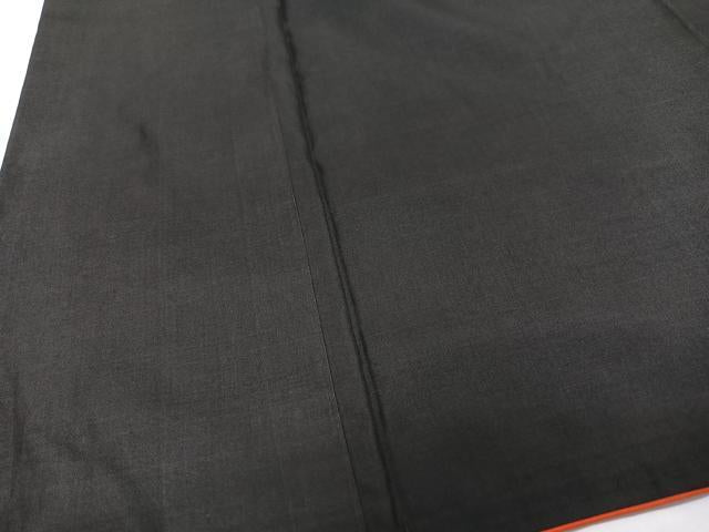 平和屋着物■上質な紬　黒橡色　正絹　逸品　CABM2241xe