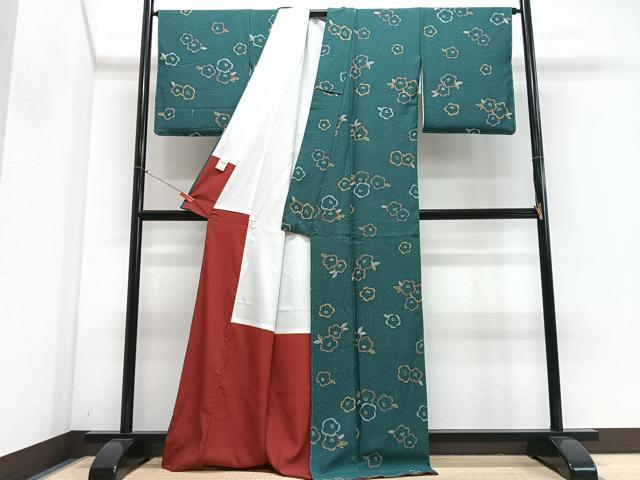 平和屋着物■上質な小紋　舞花文　洗える着物　未使用　CABM2251xe