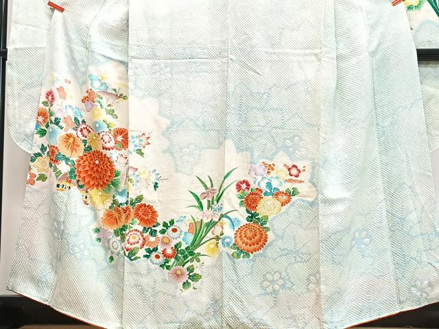 平和屋着物■豪華振袖　駒刺繍　絞り　草花文　金彩　三越扱い　正絹　逸品　CABM2254xe