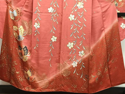 平和屋着物■豪華振袖　駒刺繍　枝垂れ花蝶文　暈し染め　金彩　正絹　逸品　CABM2255xe
