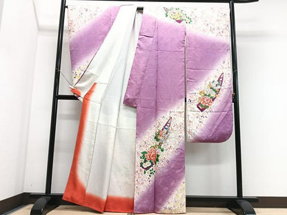 平和屋着物■豪華振袖　花筏文　暈し染め　正絹　逸品　CABM2256xe
