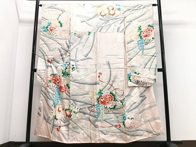 平和屋着物■豪華振袖　駒刺繍　扇面花文　金彩　正絹　逸品　CABM2258xe