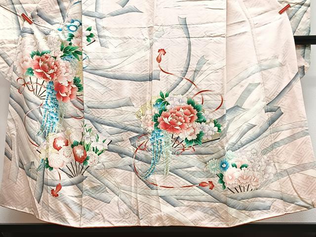 平和屋着物■豪華振袖　駒刺繍　扇面花文　金彩　正絹　逸品　CABM2258xe