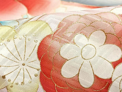平和屋着物■豪華振袖　駒刺繍　扇面花文　金彩　正絹　逸品　CABM2258xe