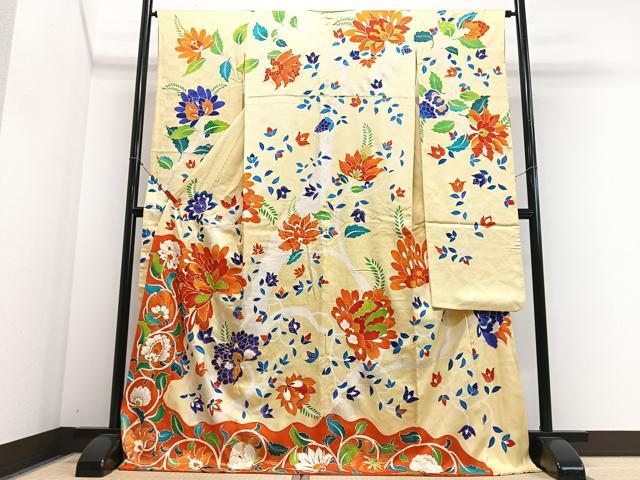 平和屋着物■豪華振袖　駒刺繍　更紗花唐草文　金彩　正絹　逸品　CABM2259xe