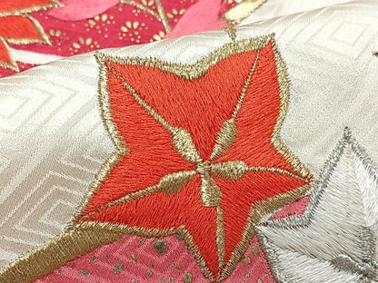 平和屋着物■豪華振袖　総刺繍　草花文　金彩　正絹　逸品　CABM2261xe