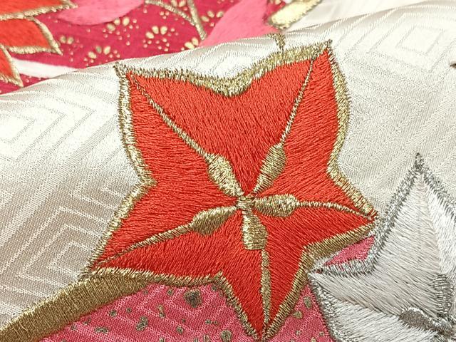 平和屋着物■豪華振袖　総刺繍　草花文　金彩　正絹　逸品　CABM2261xe