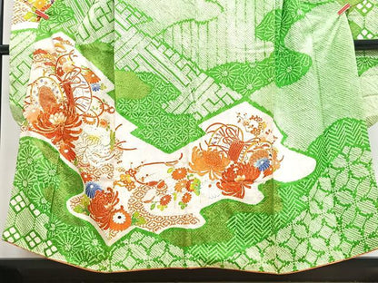 平和屋着物■豪華振袖　駒刺繍　絞り　花鼓文　乱菊　金彩　正絹　逸品　CABM2264xe