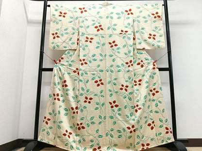 平和屋着物■上質な小紋　絞り　草花文　正絹　逸品　CABM2265xe