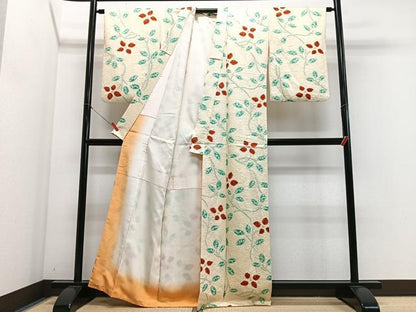 平和屋着物■上質な小紋　絞り　草花文　正絹　逸品　CABM2265xe